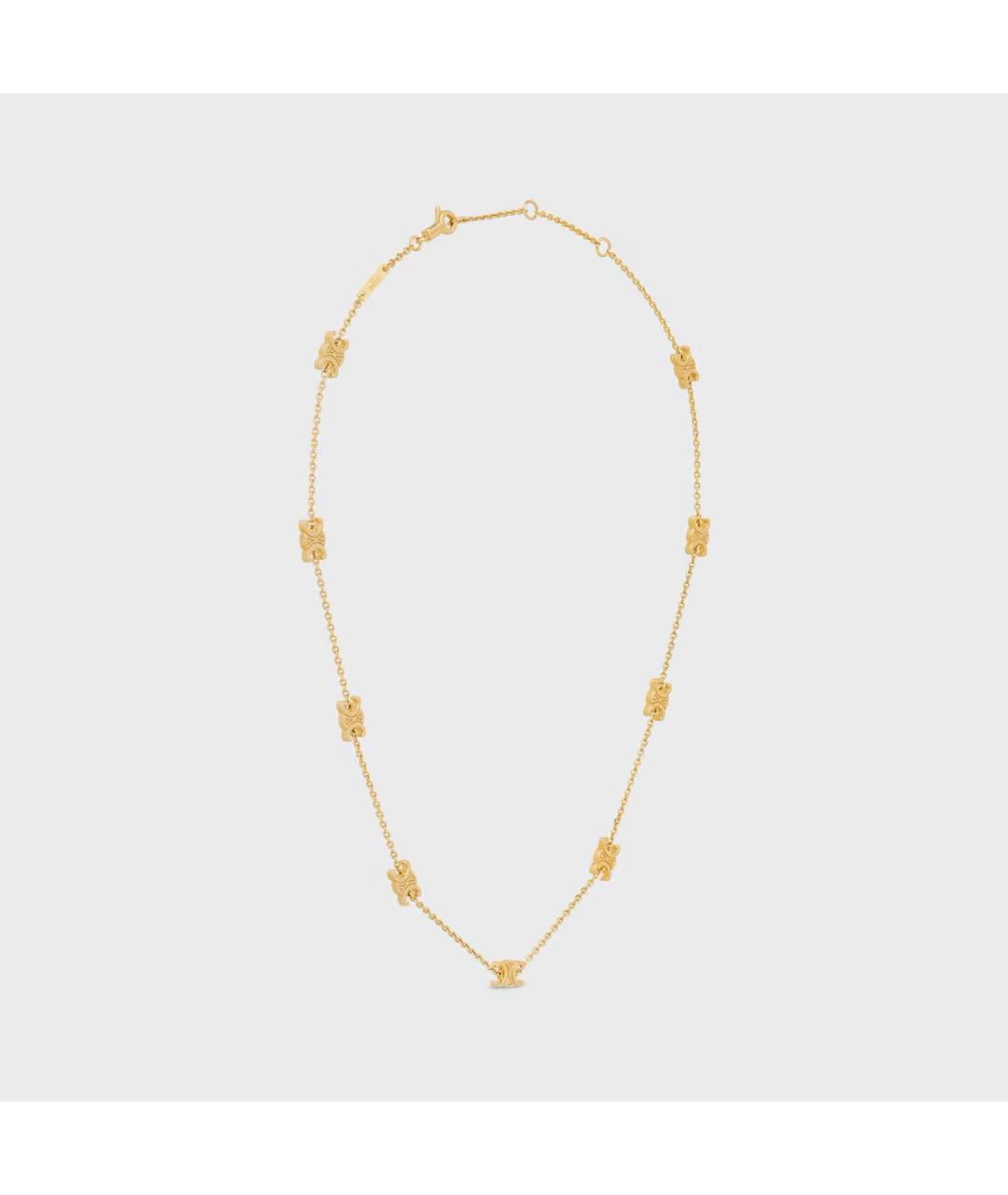 CELINE Золотое латунное колье, фото 3