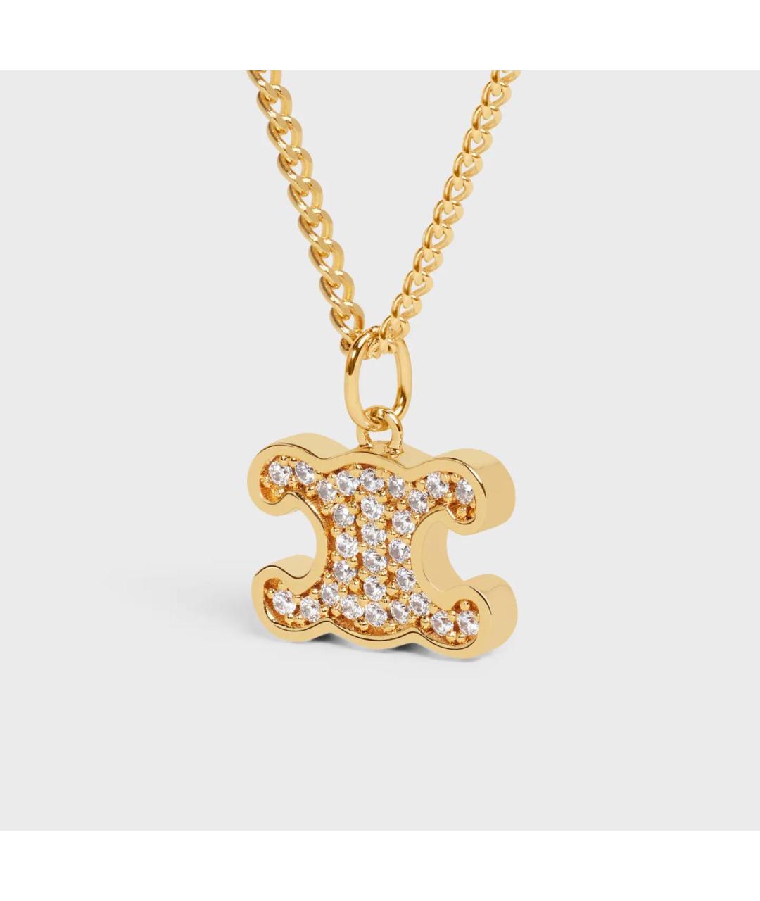 CELINE Золотое латунное колье, фото 2