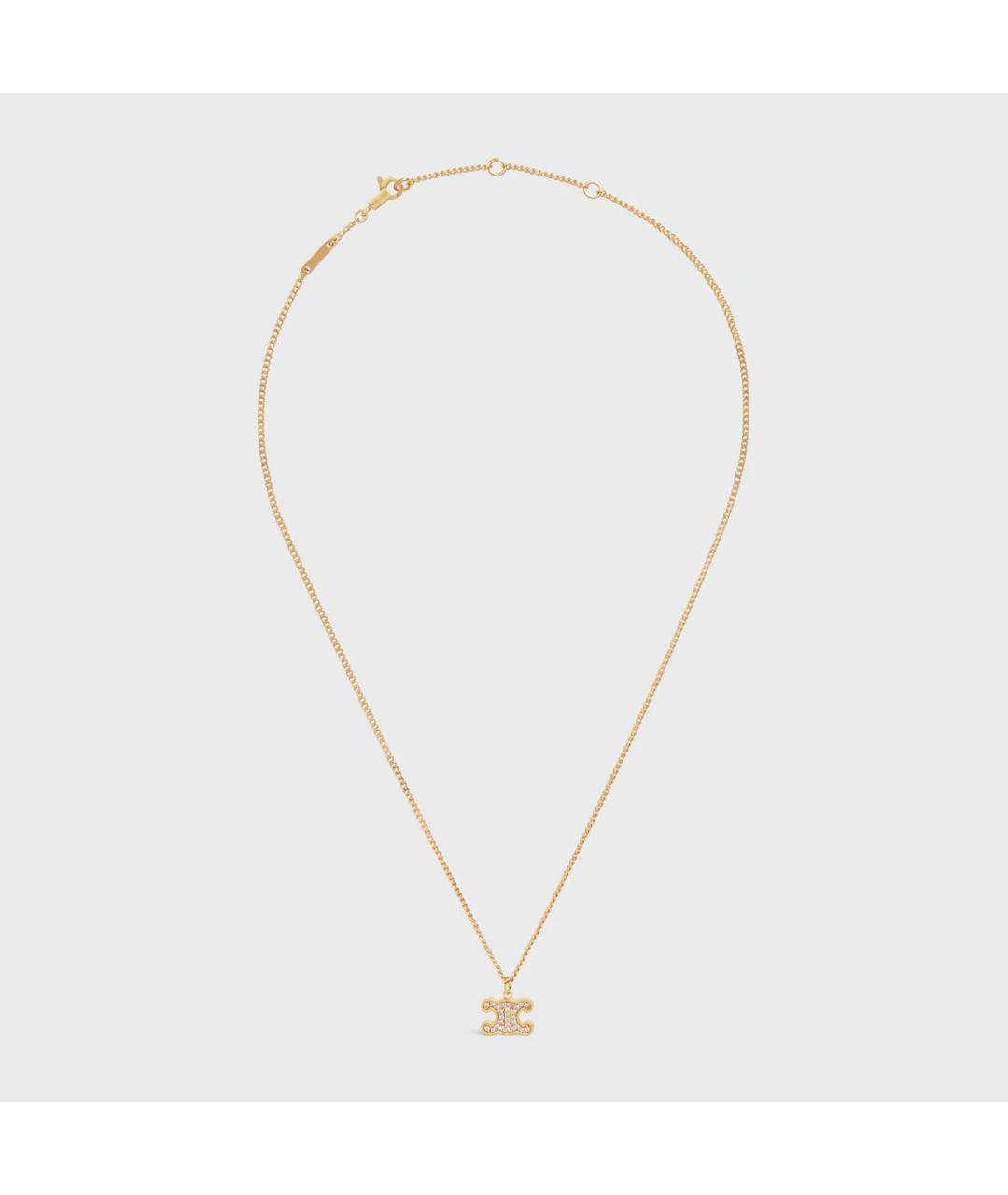 CELINE Золотое латунное колье, фото 4