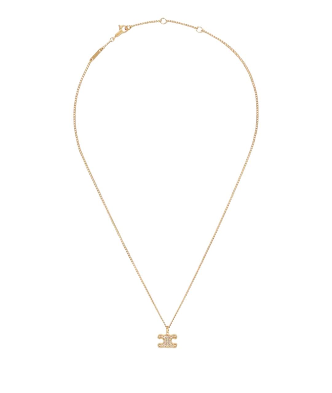 CELINE Золотое латунное колье, фото 1