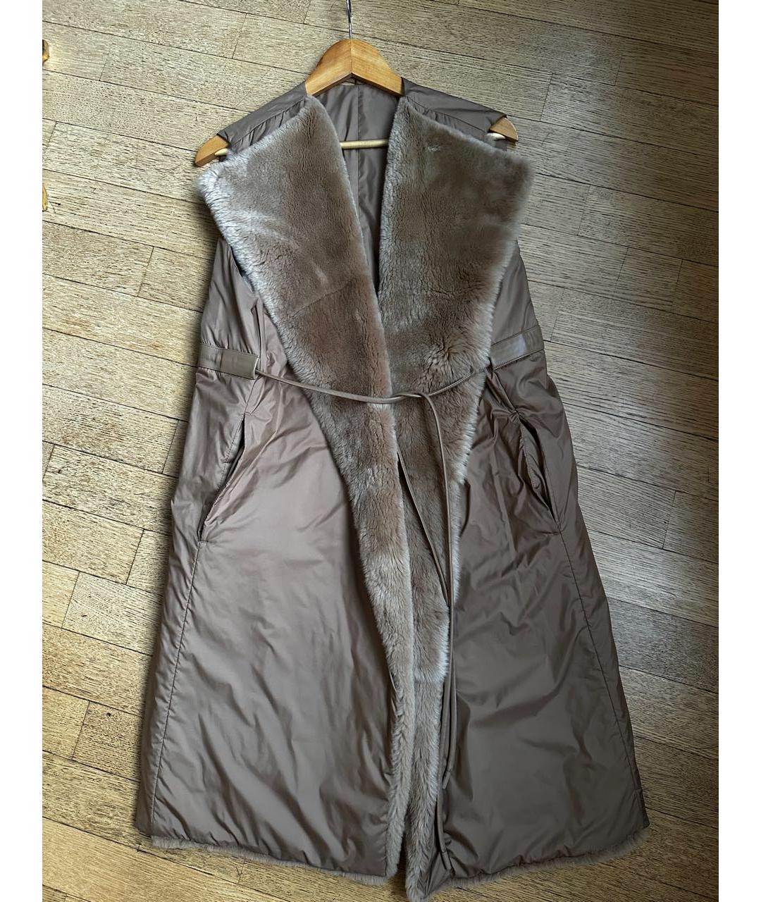 MAX MARA Бежевый меховой жилет, фото 7