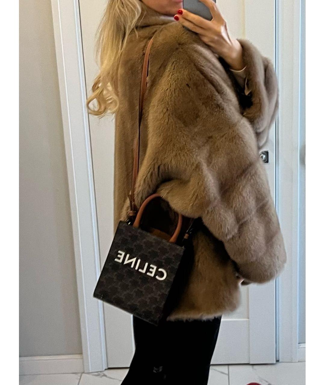 CELINE Коричневая кожаная сумка через плечо, фото 5