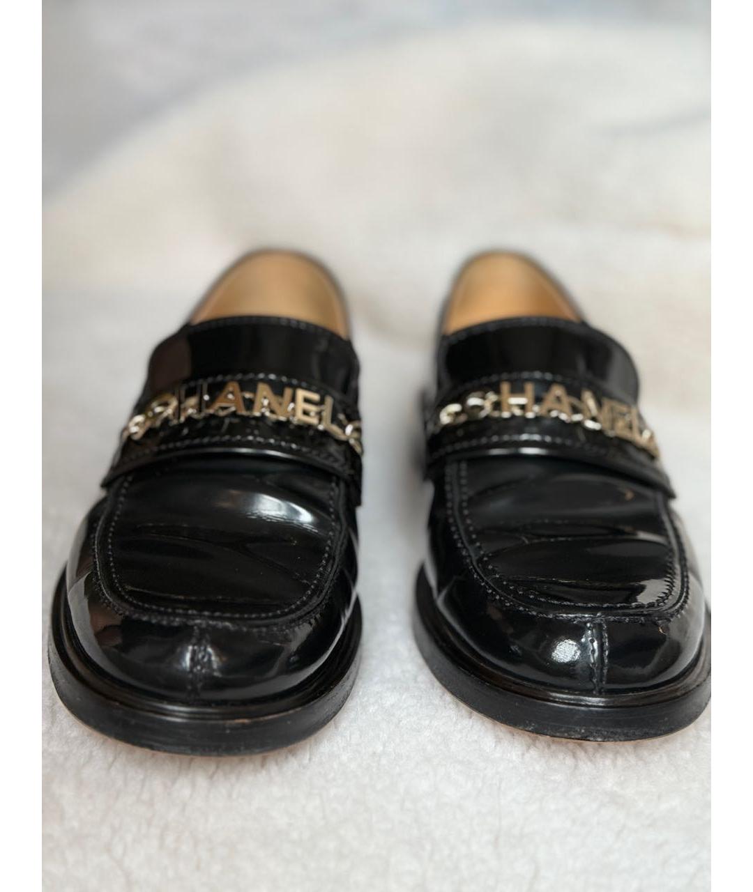 CHANEL Черные кожаные лоферы, фото 3