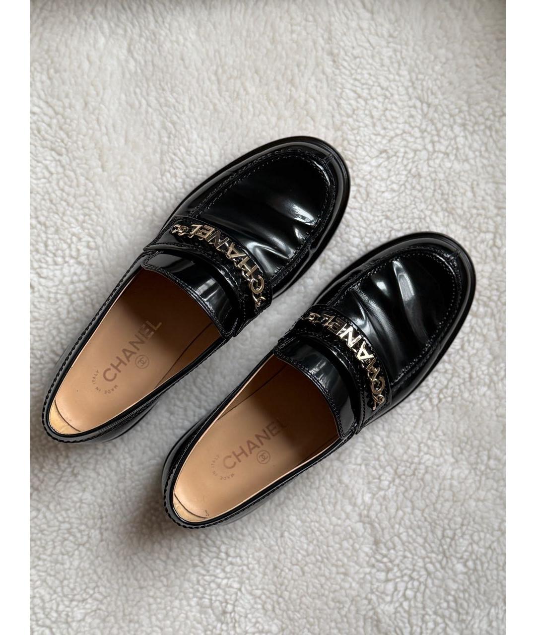 CHANEL Черные кожаные лоферы, фото 2