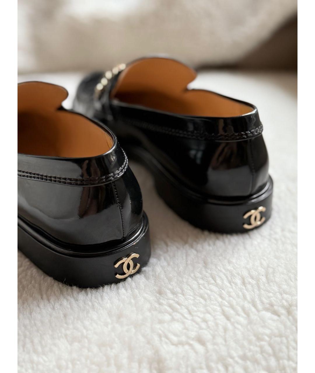 CHANEL Черные кожаные лоферы, фото 8