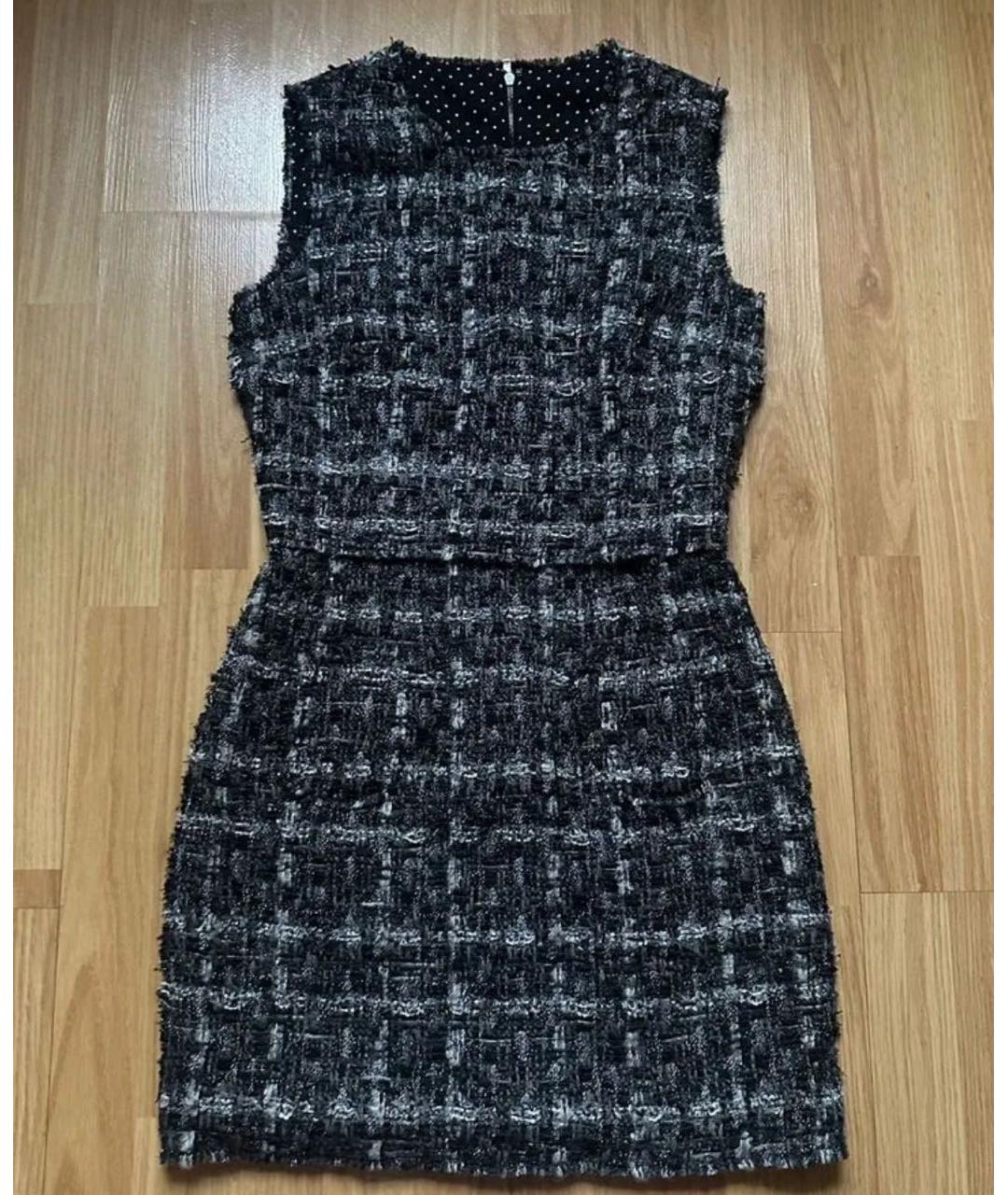 DOLCE&GABBANA Серое твидовое повседневное платье, фото 5