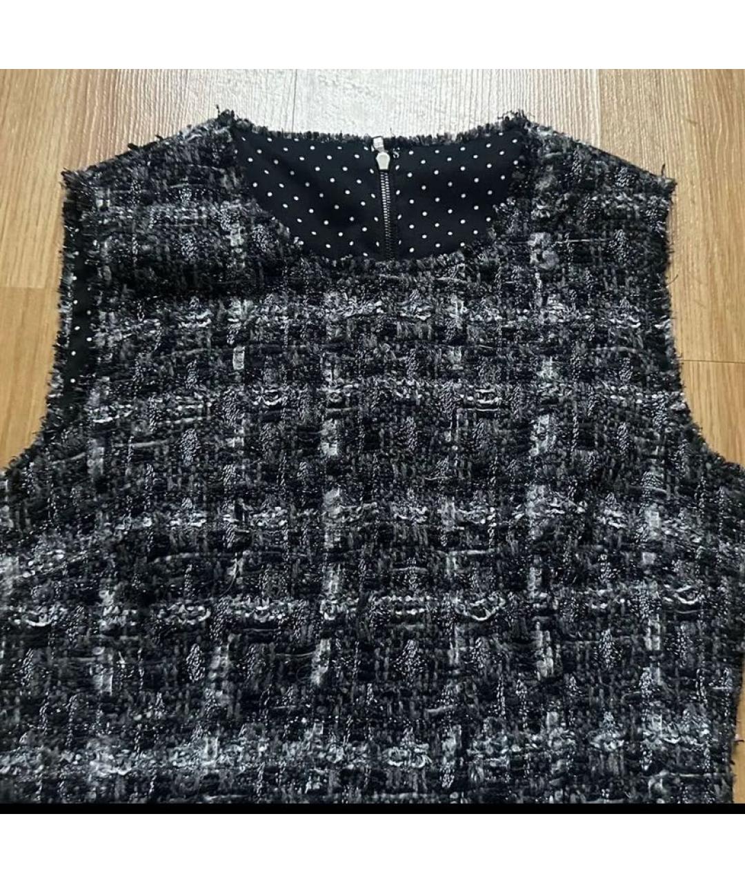 DOLCE&GABBANA Серое твидовое повседневное платье, фото 3