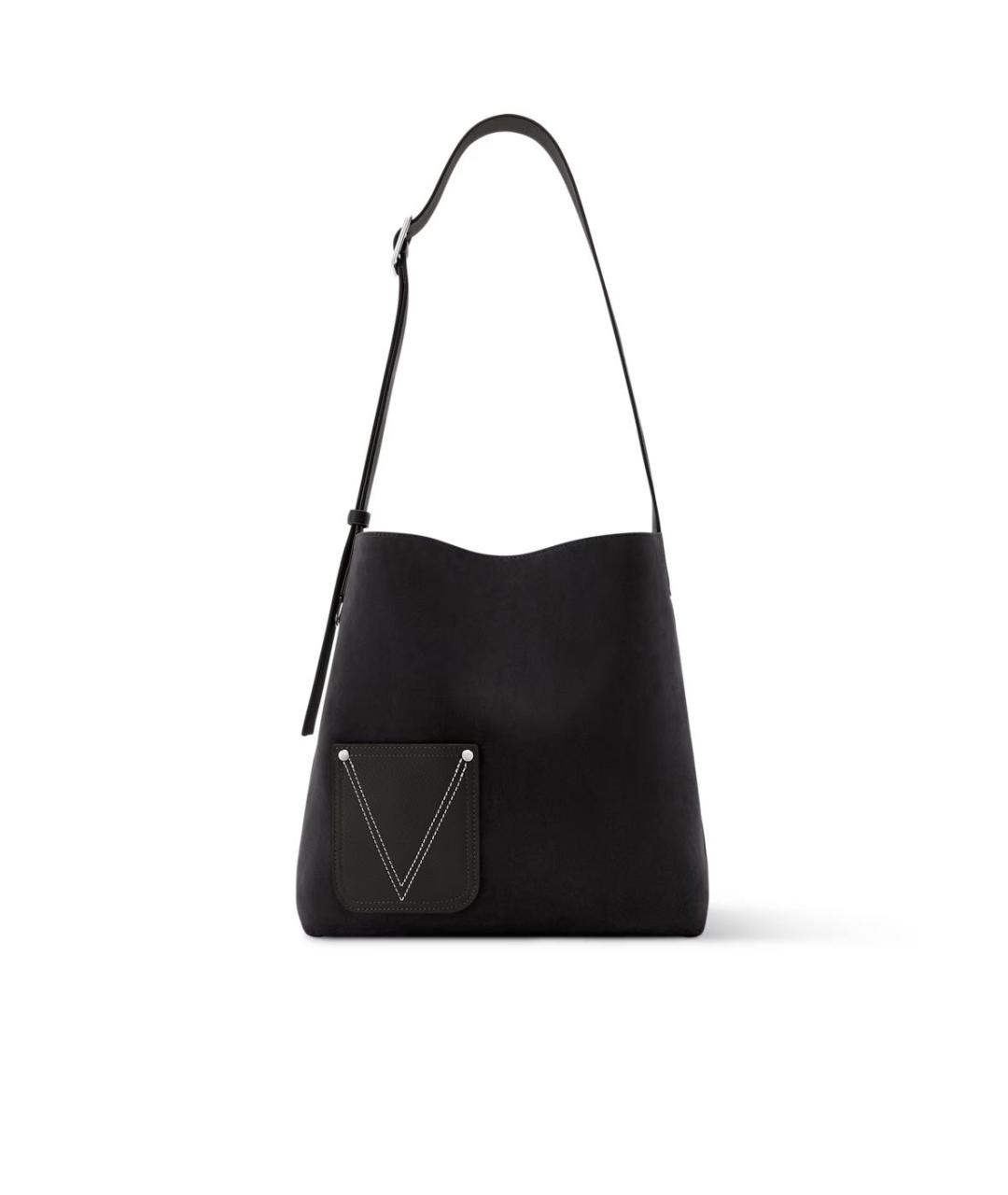 LOUIS VUITTON Черная кожаная сумка тоут, фото 4