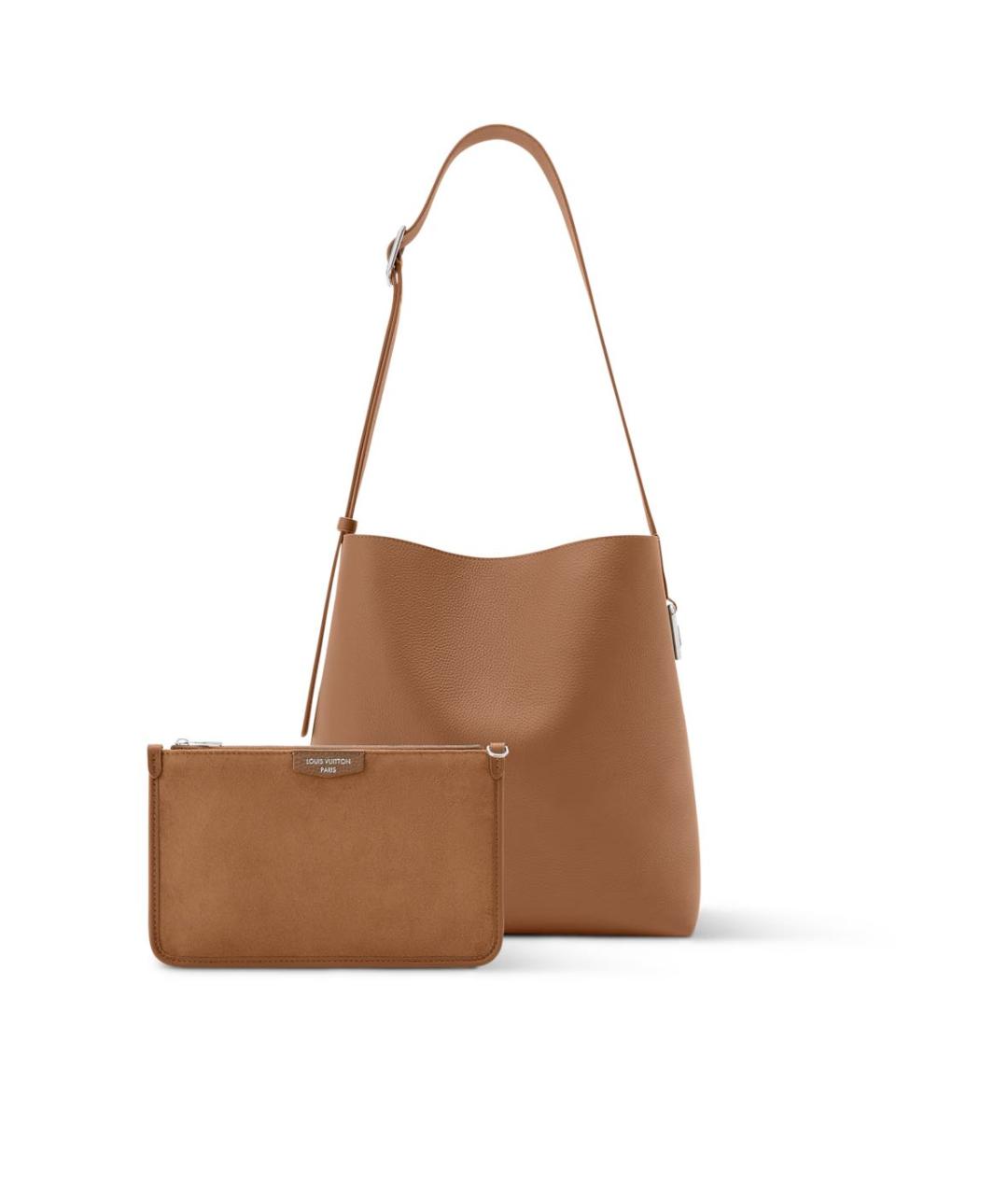 LOUIS VUITTON Оранжевая кожаная сумка тоут, фото 4