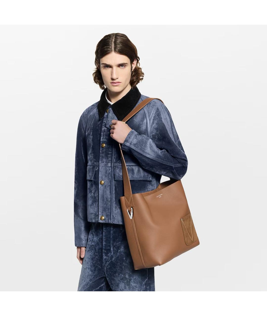 LOUIS VUITTON Оранжевая кожаная сумка тоут, фото 2