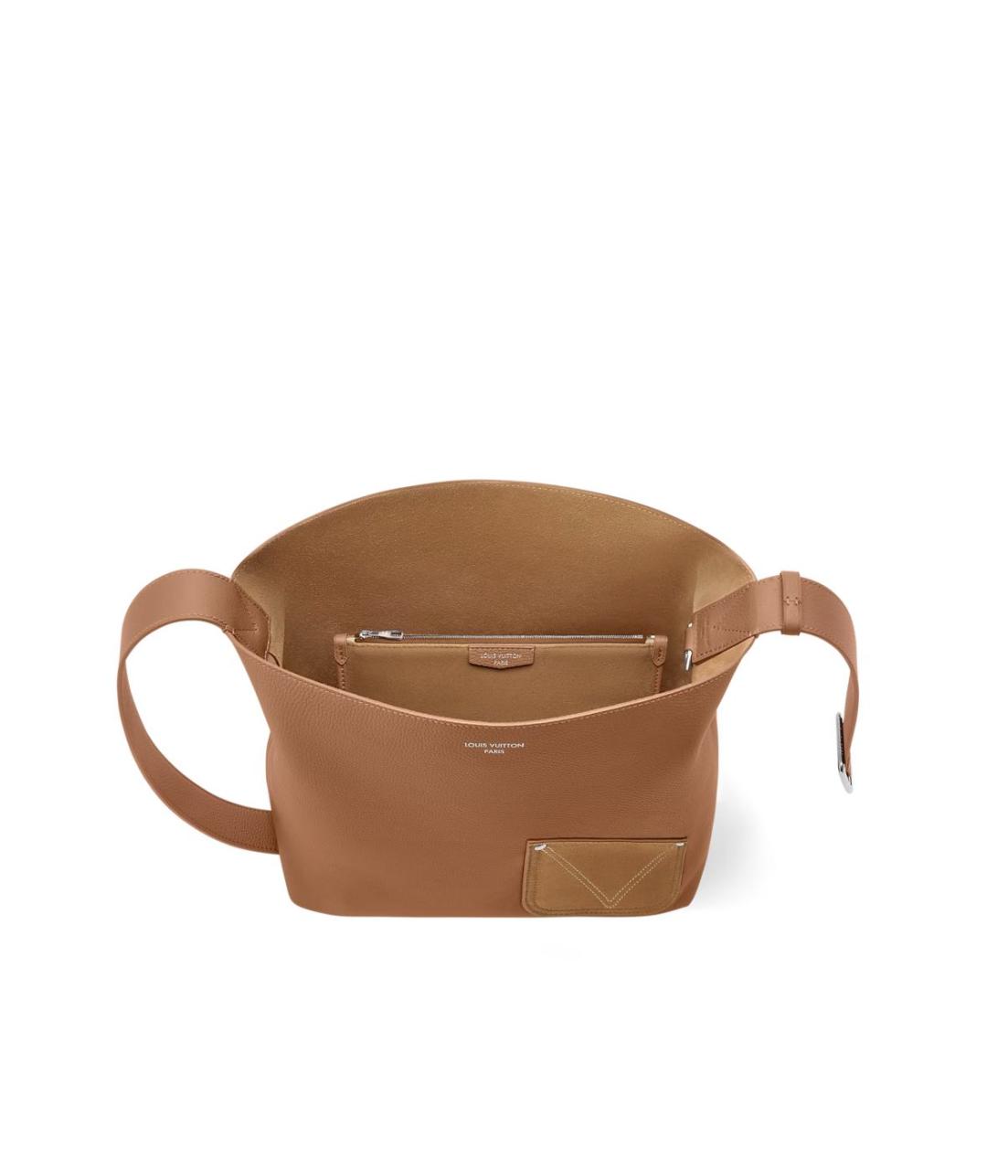 LOUIS VUITTON Оранжевая кожаная сумка тоут, фото 3