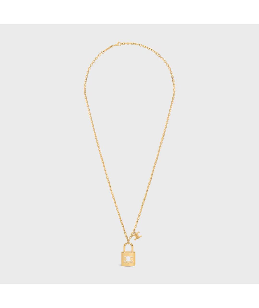 CELINE Золотое латунное колье, фото 4