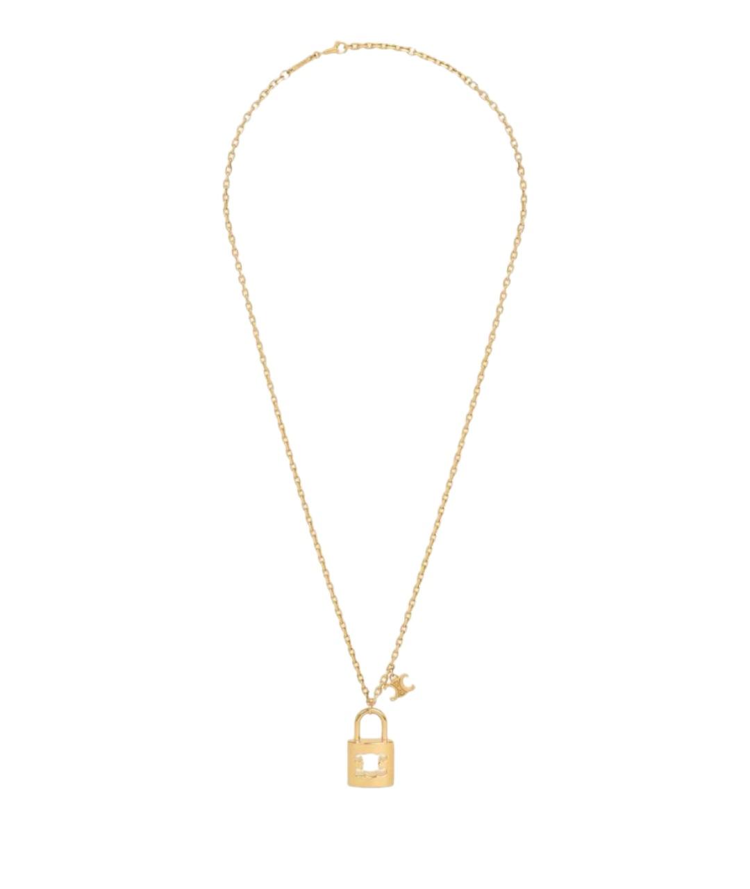 CELINE Золотое латунное колье, фото 1