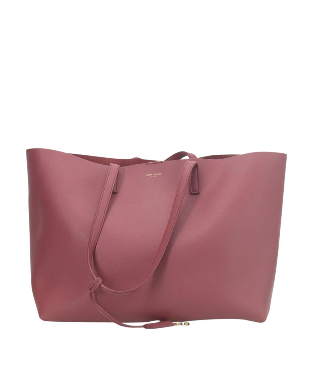 SAINT LAURENT Розовая кожаная сумка с короткими ручками, фото 1