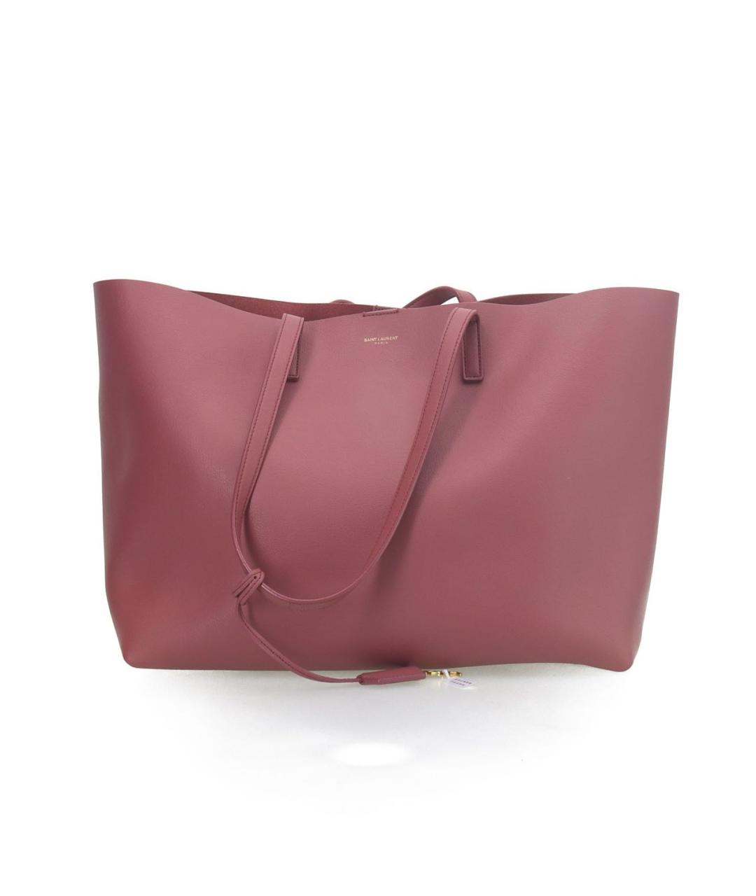 SAINT LAURENT Розовая кожаная сумка с короткими ручками, фото 8