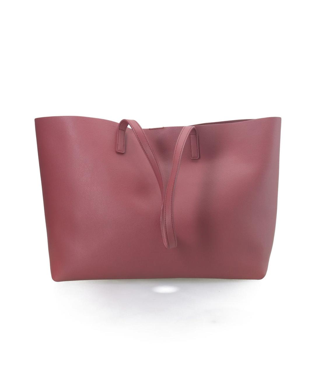 SAINT LAURENT Розовая кожаная сумка с короткими ручками, фото 3