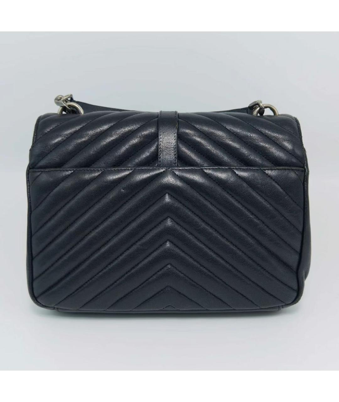 SAINT LAURENT Черная кожаная сумка через плечо, фото 3