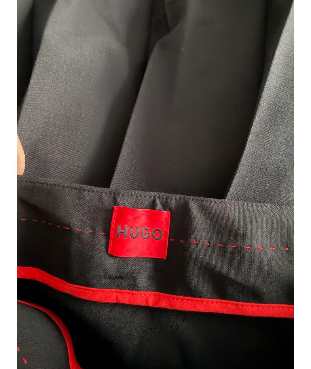 HUGO Черная хлопковая юбка мини, фото 3