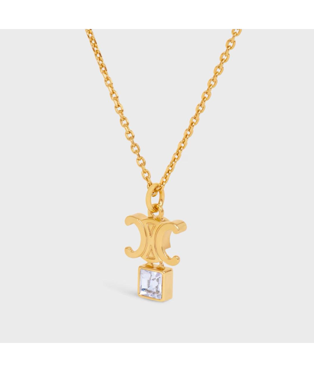 CELINE Золотое латунное колье, фото 2