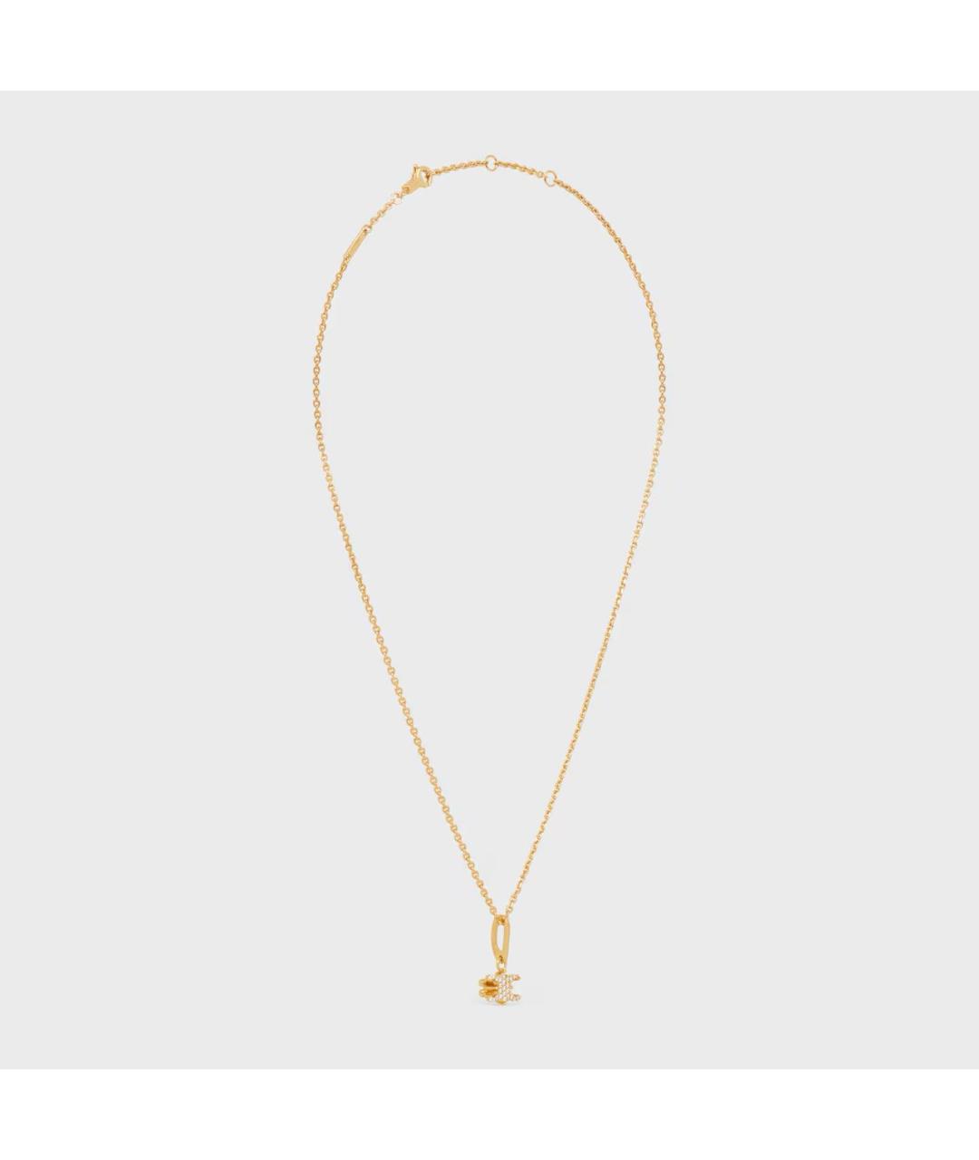 CELINE Золотое латунное колье, фото 3