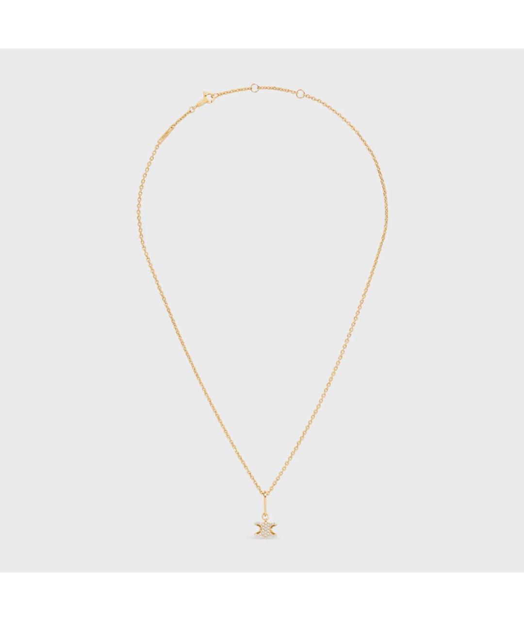 CELINE Золотое латунное колье, фото 4