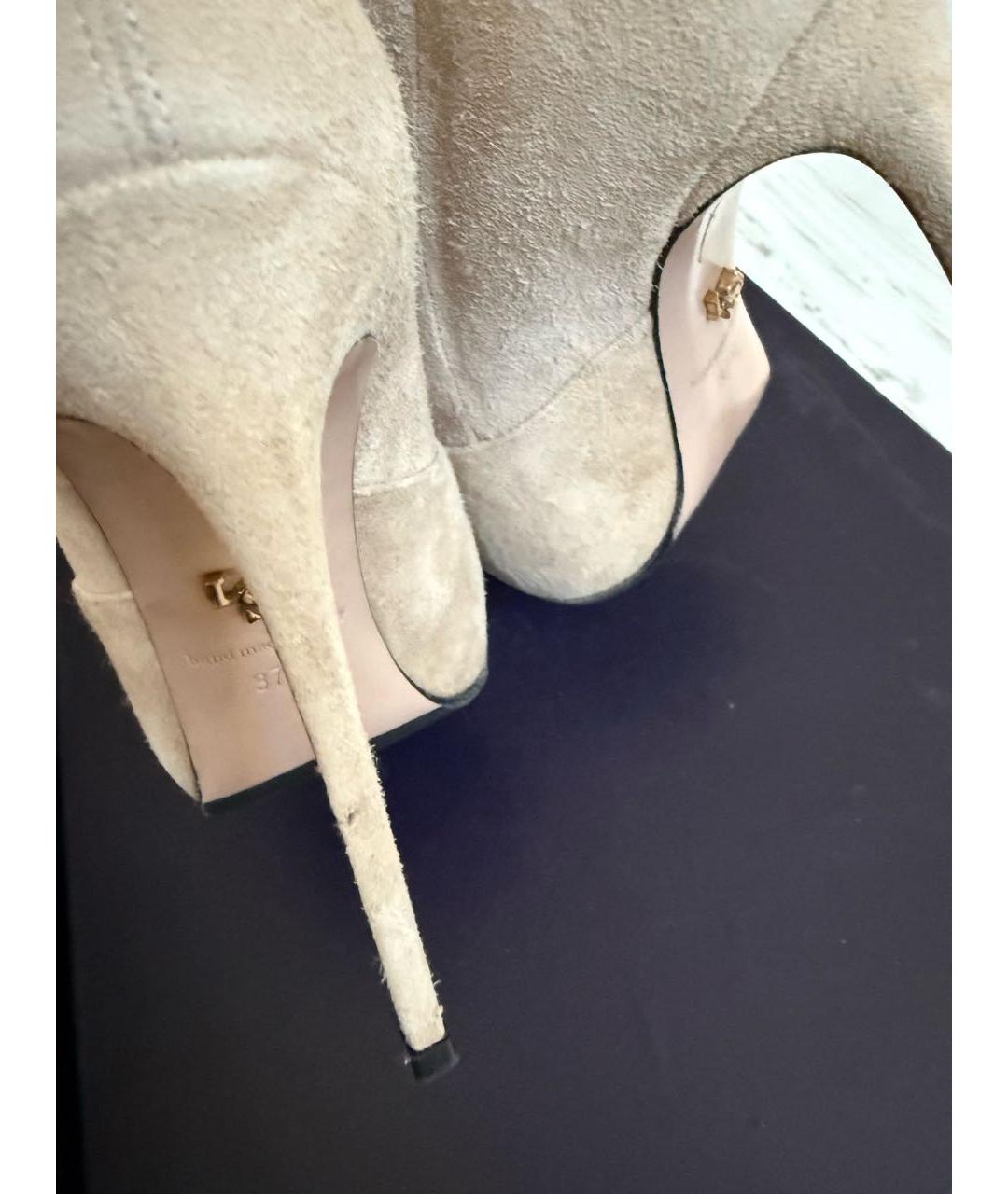 LE SILLA Бежевые замшевые ботфорты, фото 6