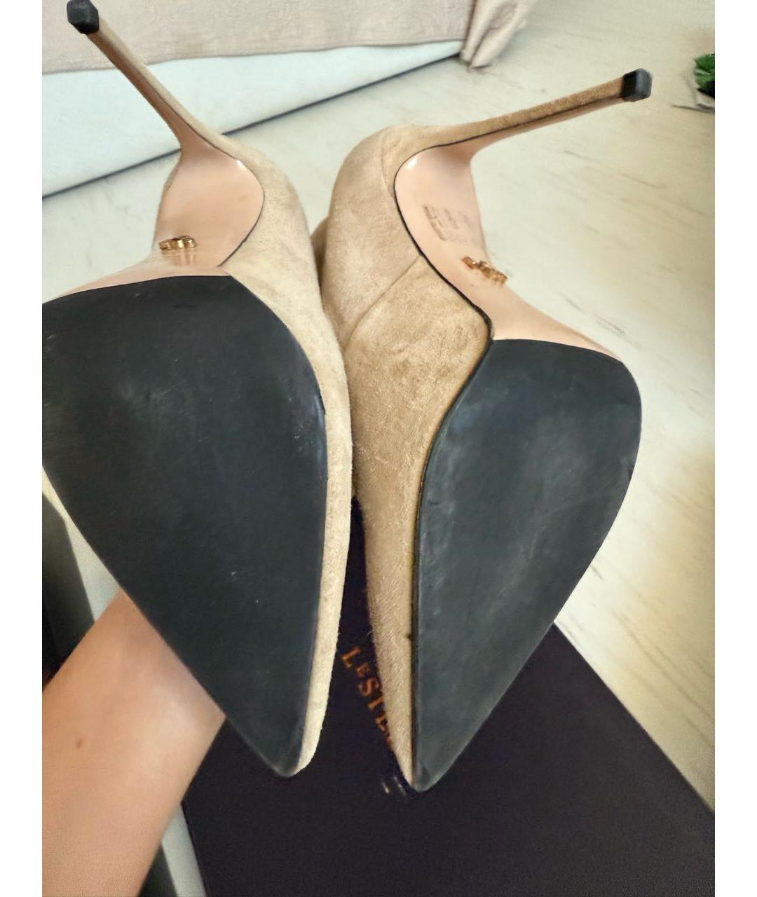 LE SILLA Бежевые замшевые ботфорты, фото 7