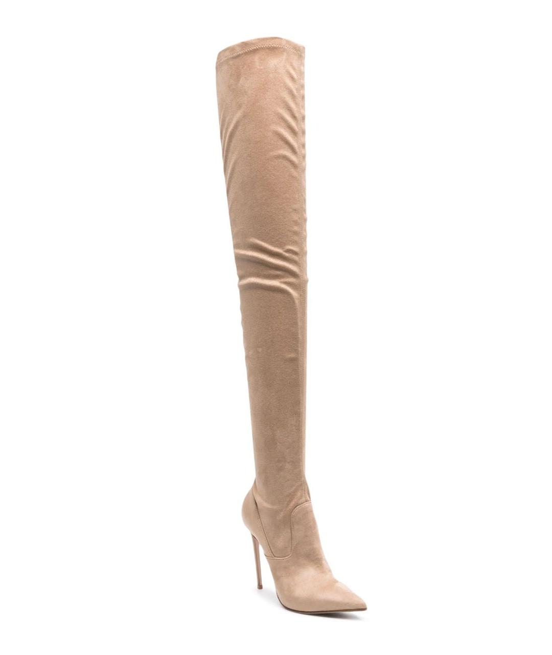 LE SILLA Бежевые замшевые ботфорты, фото 2