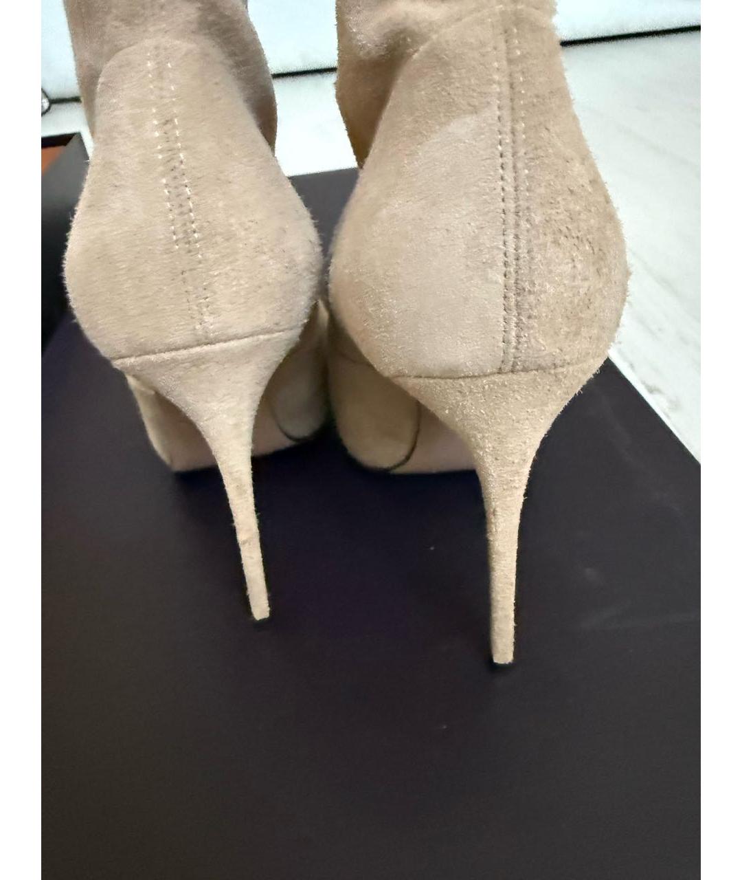 LE SILLA Бежевые замшевые ботфорты, фото 5