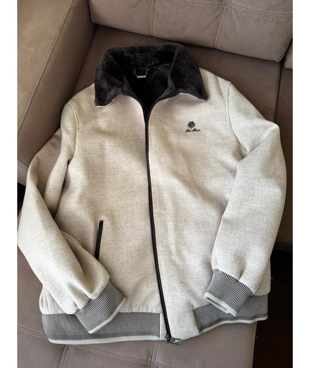 LORO PIANA Бежевая меховая куртка, фото 10