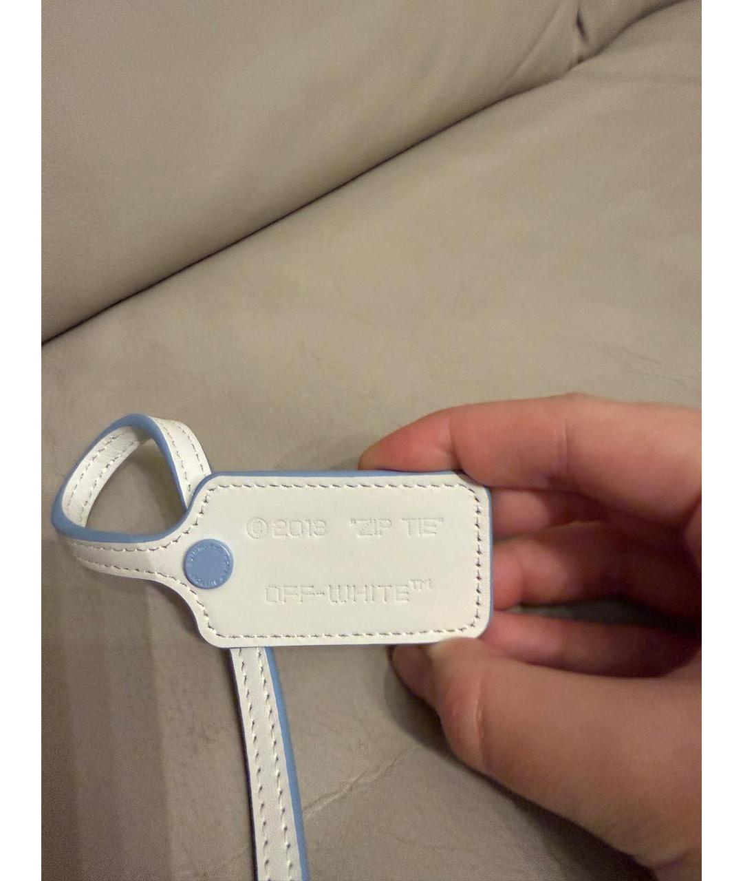 OFF-WHITE Бирюзовые кожаные низкие кроссовки / кеды, фото 6