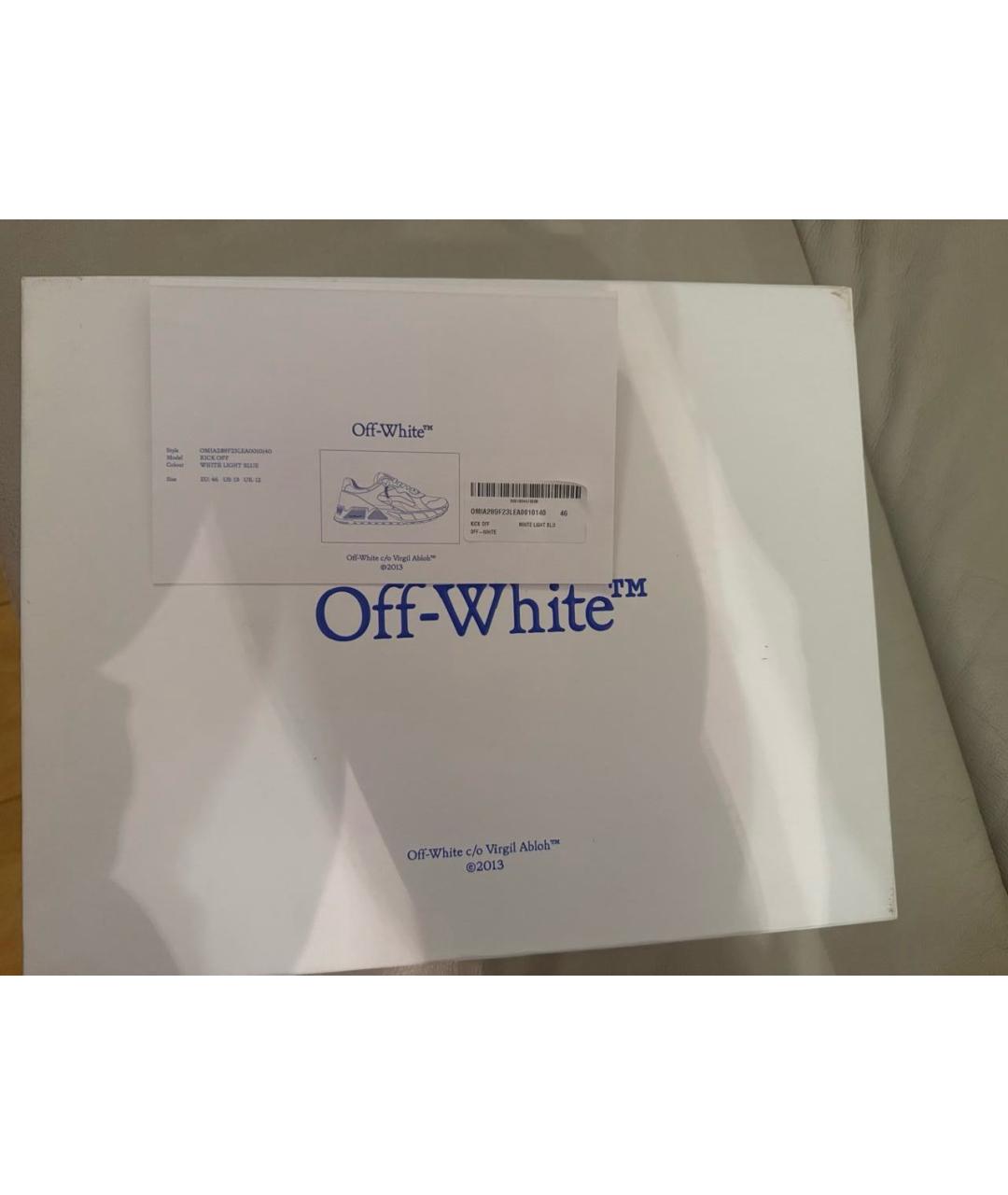 OFF-WHITE Бирюзовые кожаные низкие кроссовки / кеды, фото 8