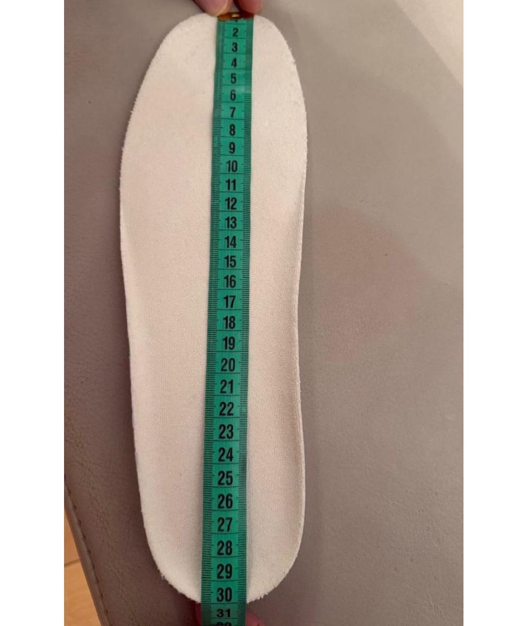 OFF-WHITE Бирюзовые кожаные низкие кроссовки / кеды, фото 5