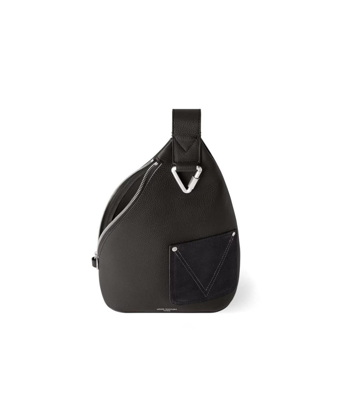 LOUIS VUITTON Черная кожаная сумка на плечо, фото 2