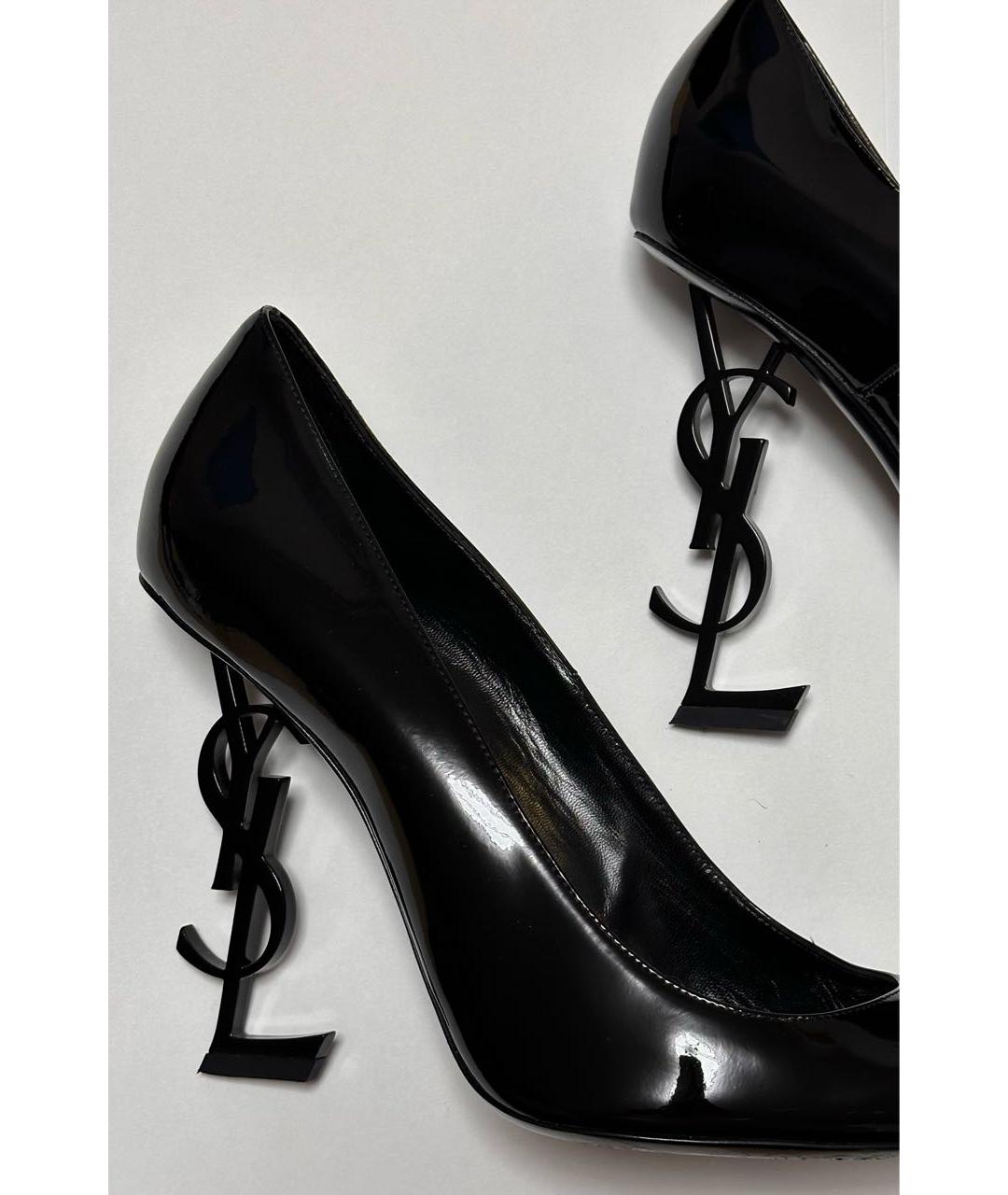 SAINT LAURENT Черные туфли из лакированной кожи, фото 5