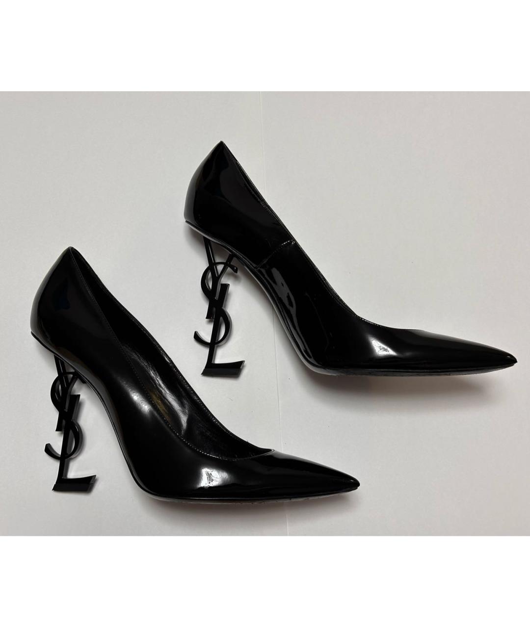 SAINT LAURENT Черные туфли из лакированной кожи, фото 9