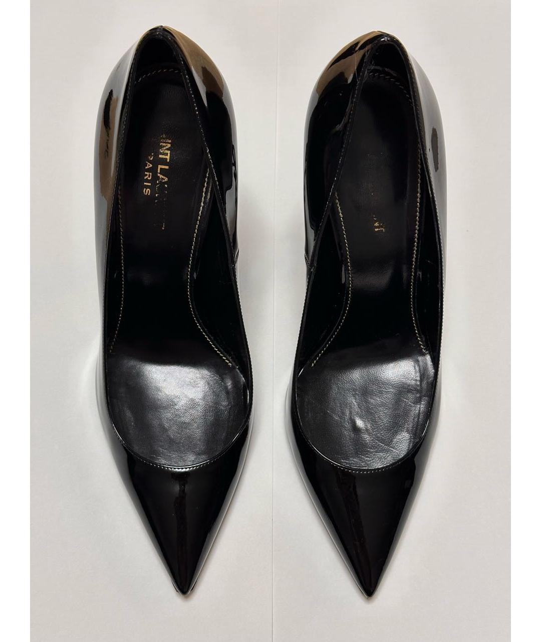 SAINT LAURENT Черные туфли из лакированной кожи, фото 2