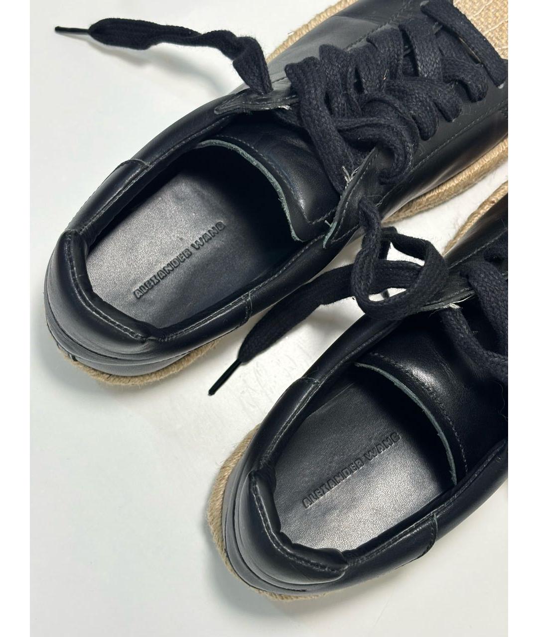 ALEXANDER WANG Черные кожаные кеды, фото 3