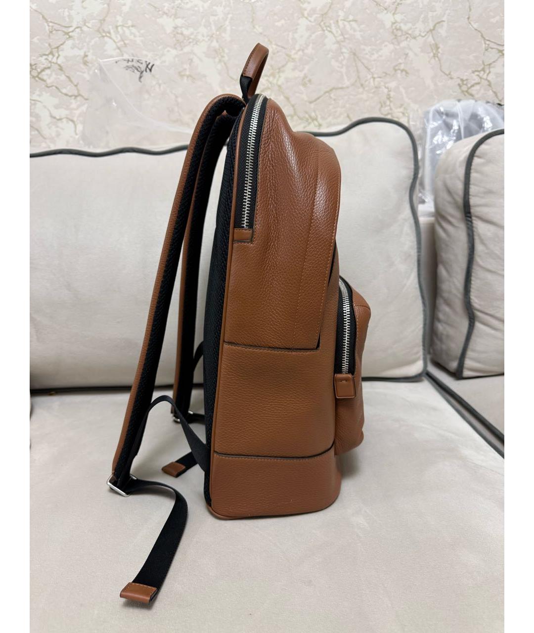 COACH Коричневый кожаный рюкзак, фото 5