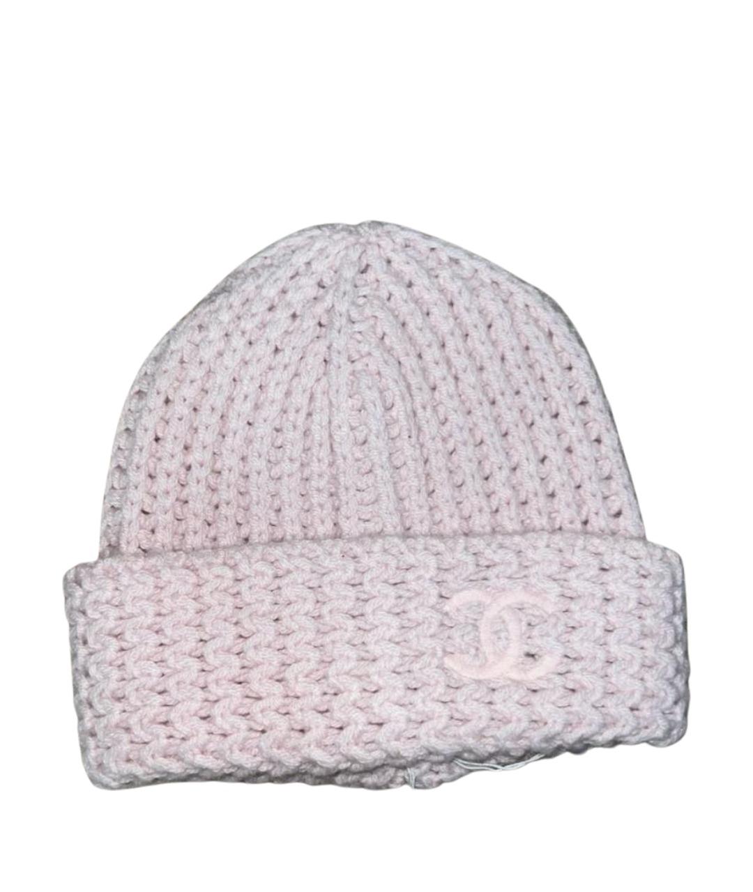 CHANEL Розовая шерстяная шапка, фото 1