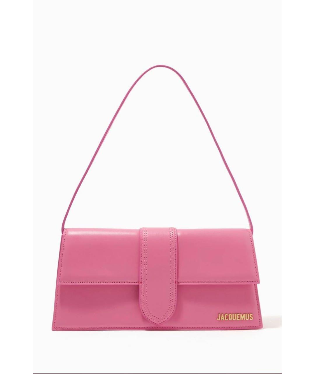JACQUEMUS Розовая кожаная сумка через плечо, фото 5