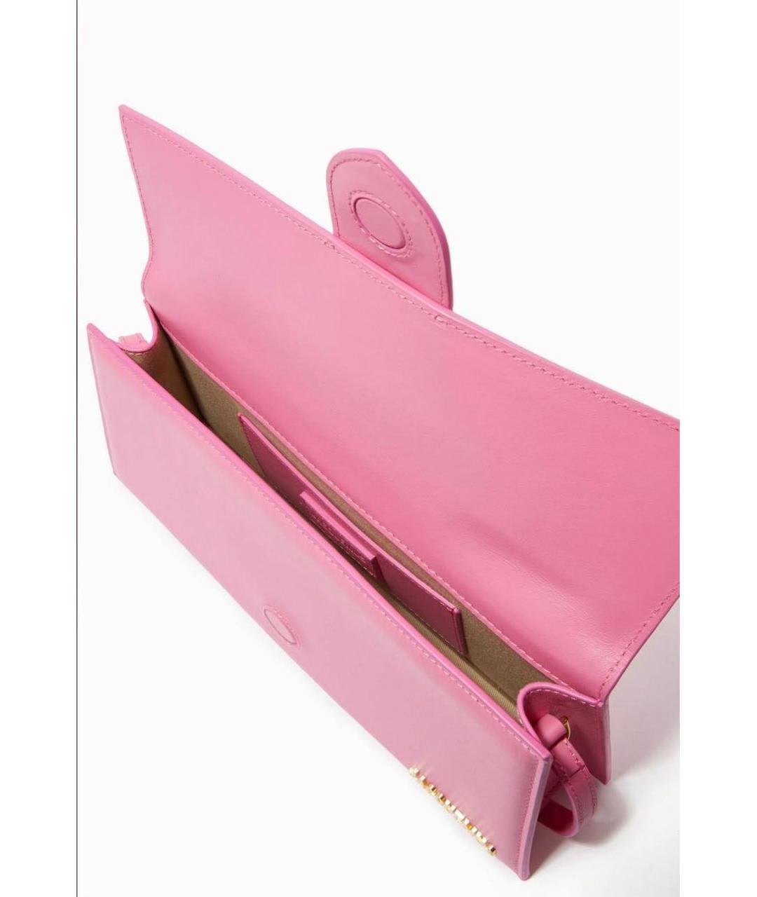 JACQUEMUS Розовая кожаная сумка через плечо, фото 4