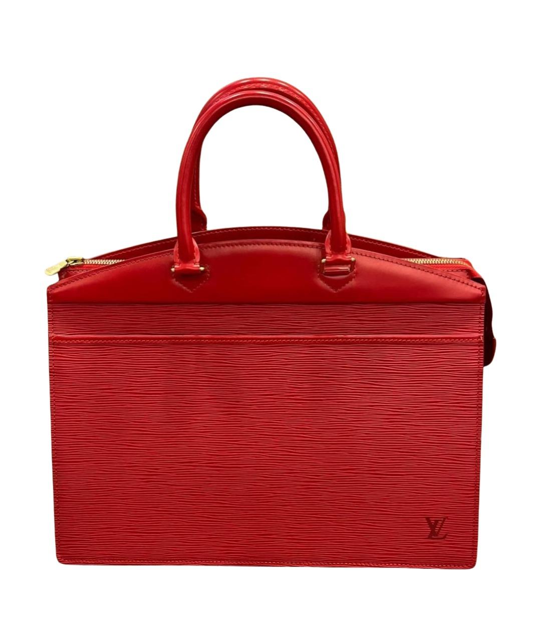 LOUIS VUITTON Красная кожаная сумка с короткими ручками, фото 1