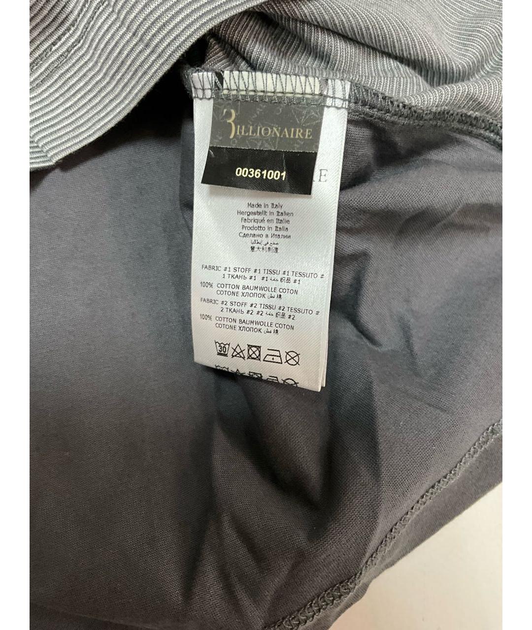 BILLIONAIRE Серая хлопковая футболка, фото 6