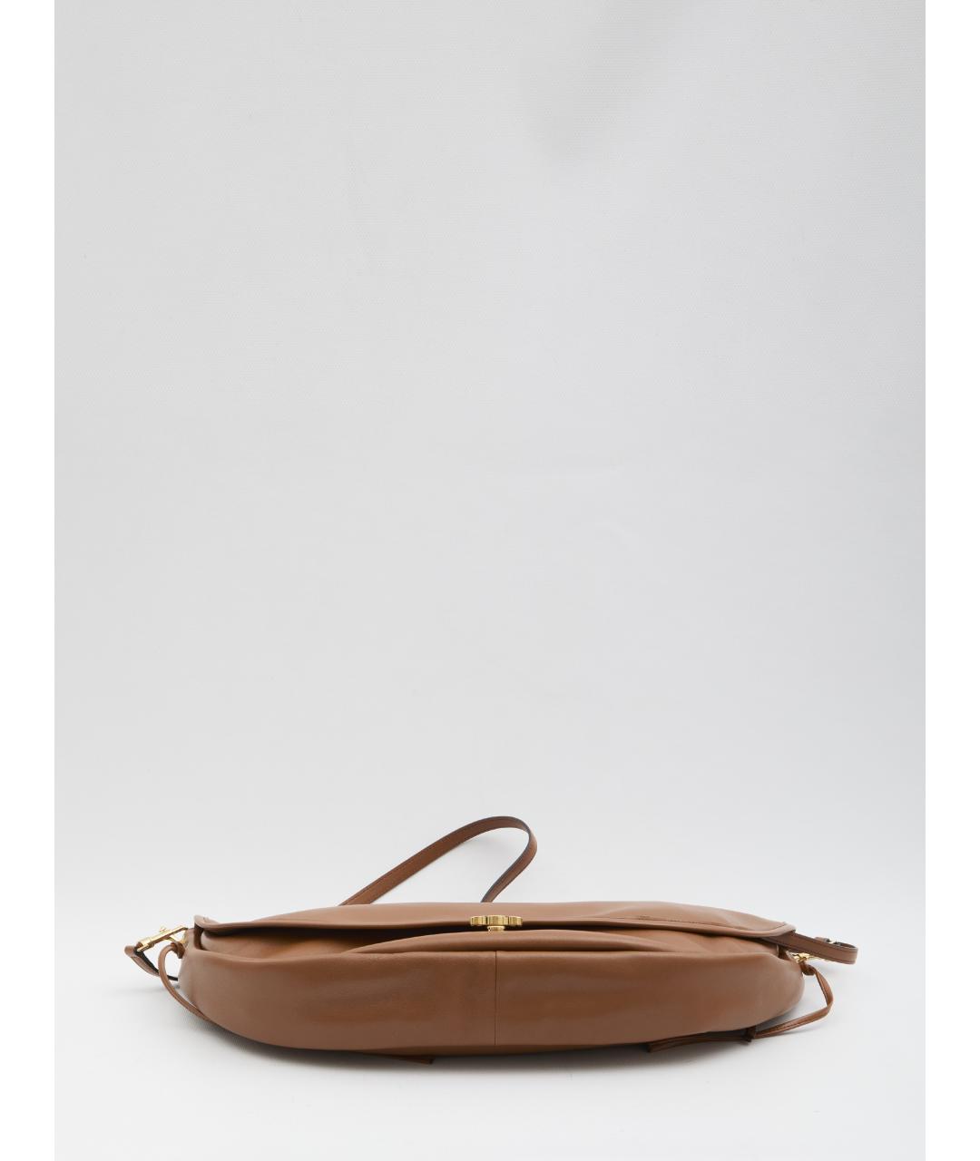 CELINE Коричневая кожаная сумка через плечо, фото 2