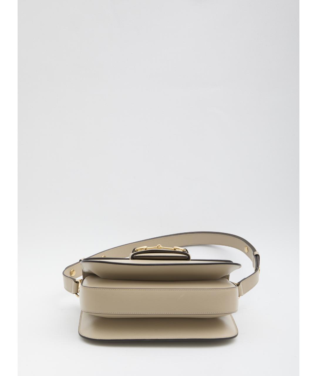 GUCCI Бежевая кожаная сумка через плечо, фото 3