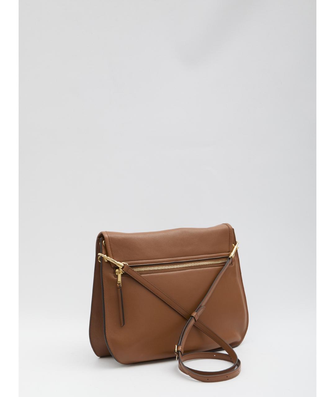 CELINE Коричневая кожаная сумка через плечо, фото 2