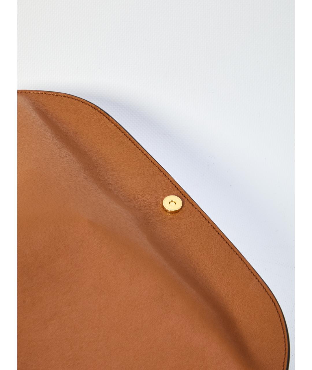 CELINE Коричневая кожаная сумка через плечо, фото 4