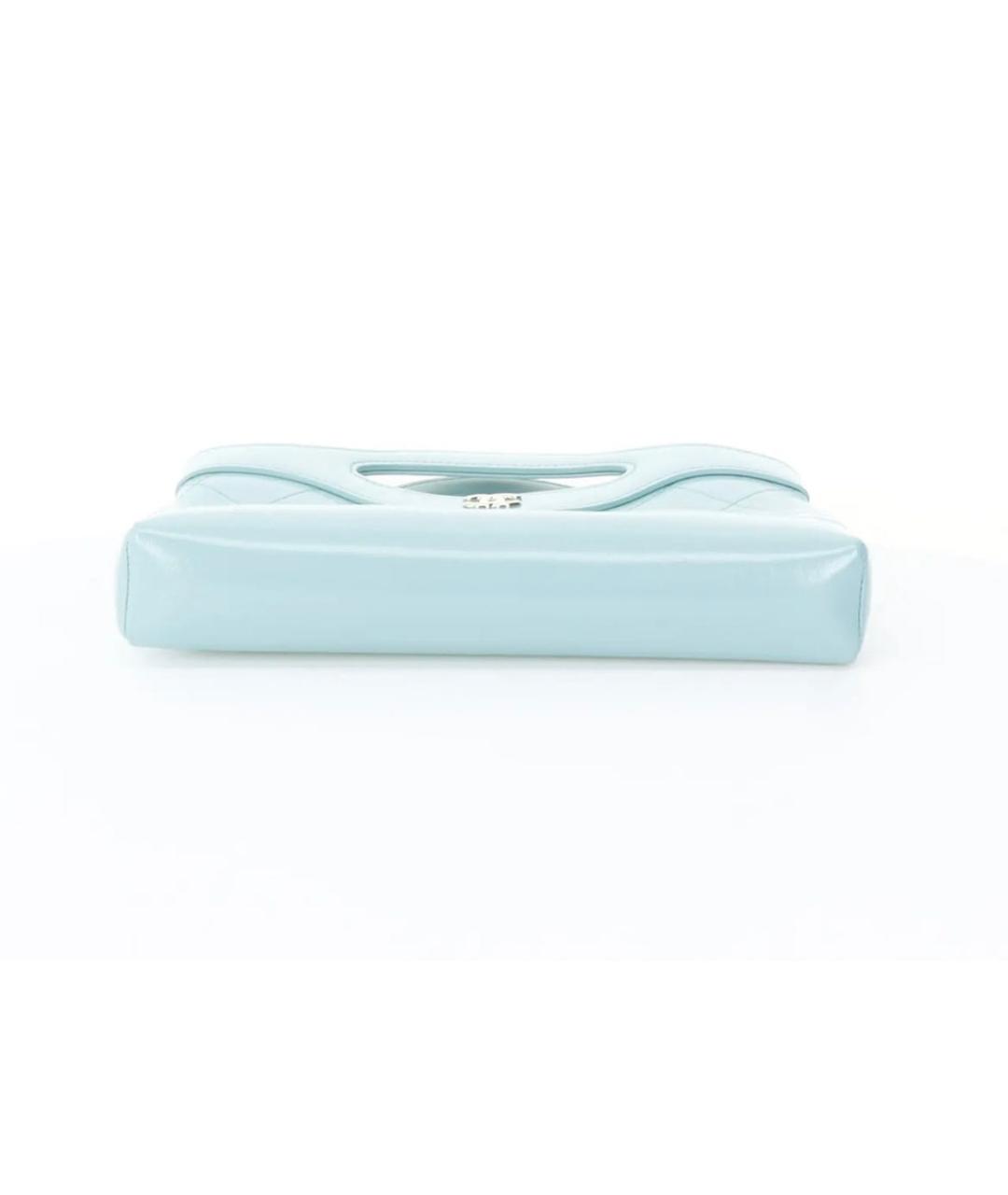 CHANEL Голубая кожаная сумка с короткими ручками, фото 7