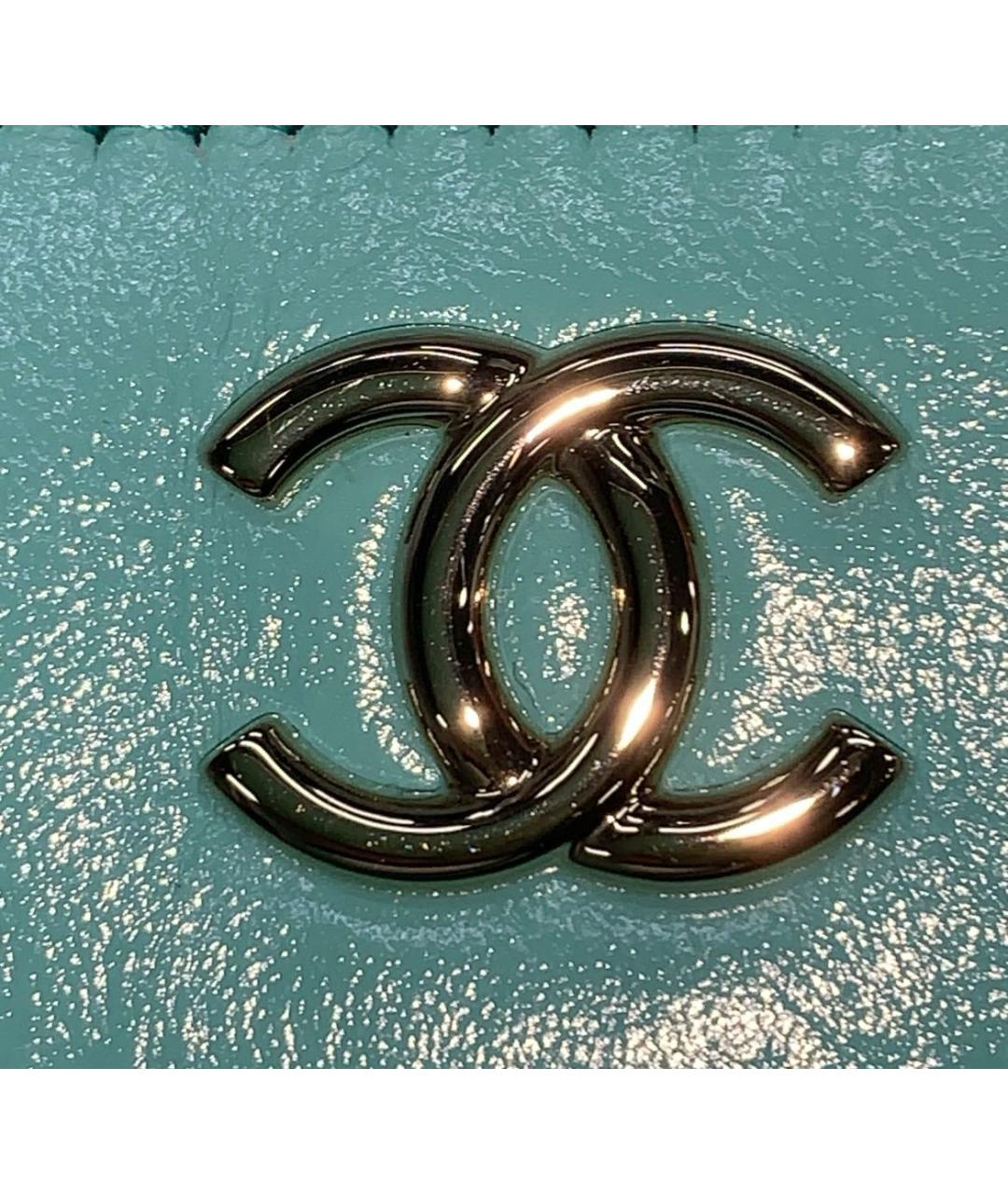 CHANEL Голубая кожаная сумка с короткими ручками, фото 8